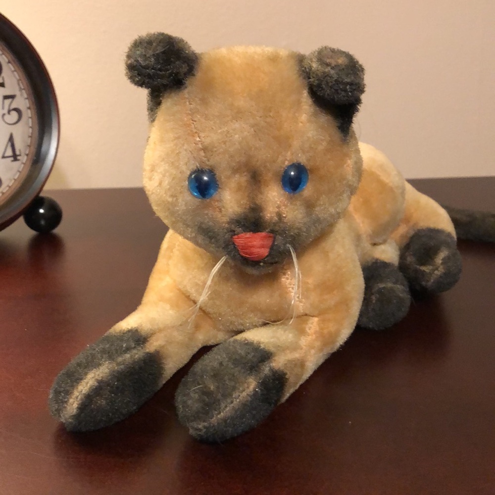 Vintage Siamese Cat Stuffed Toy Animal Japan R. Dakin